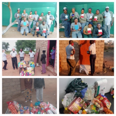 HELPING THE NEEDY BY GIVING CHRISTMAS FOOD PARCEL AND DISTRIBUTING THE BIBLES.