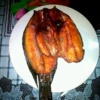 Smoked chicken and fish 